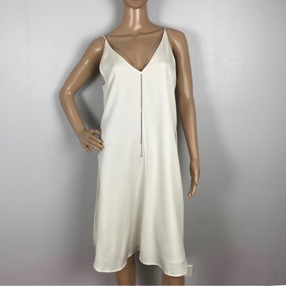 NEW T BY ALEXANDER WANG IVORY CHAIN DETAIL DRESS - Picture 2 of 9